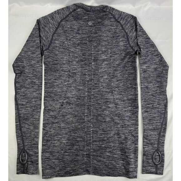 Lululemon Swiftly Tech Long Sleeve Shirt Women's Black Cherry Striped Crew Neck - Picture 2 of 6